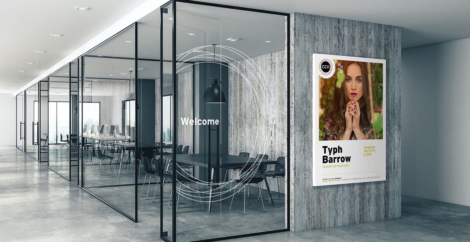 Coworking,Office,Interior,With,Empty,Poster.,Advertisement,Concept.,Mock,Up, Coworking office interior with empty poster. Advertisement concept. Mock up, 3D Rendering