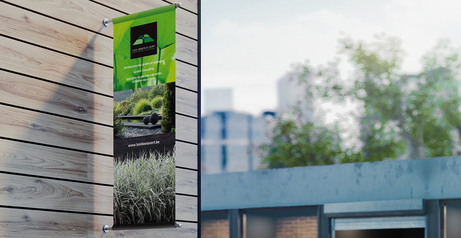 Blank,Square,Roll,Up,Mockup.,Empty,Poster,Template,Mounted,On Blank square roll up mockup. Empty poster template mounted on the wall. Street sign, signage, 3d rendering.